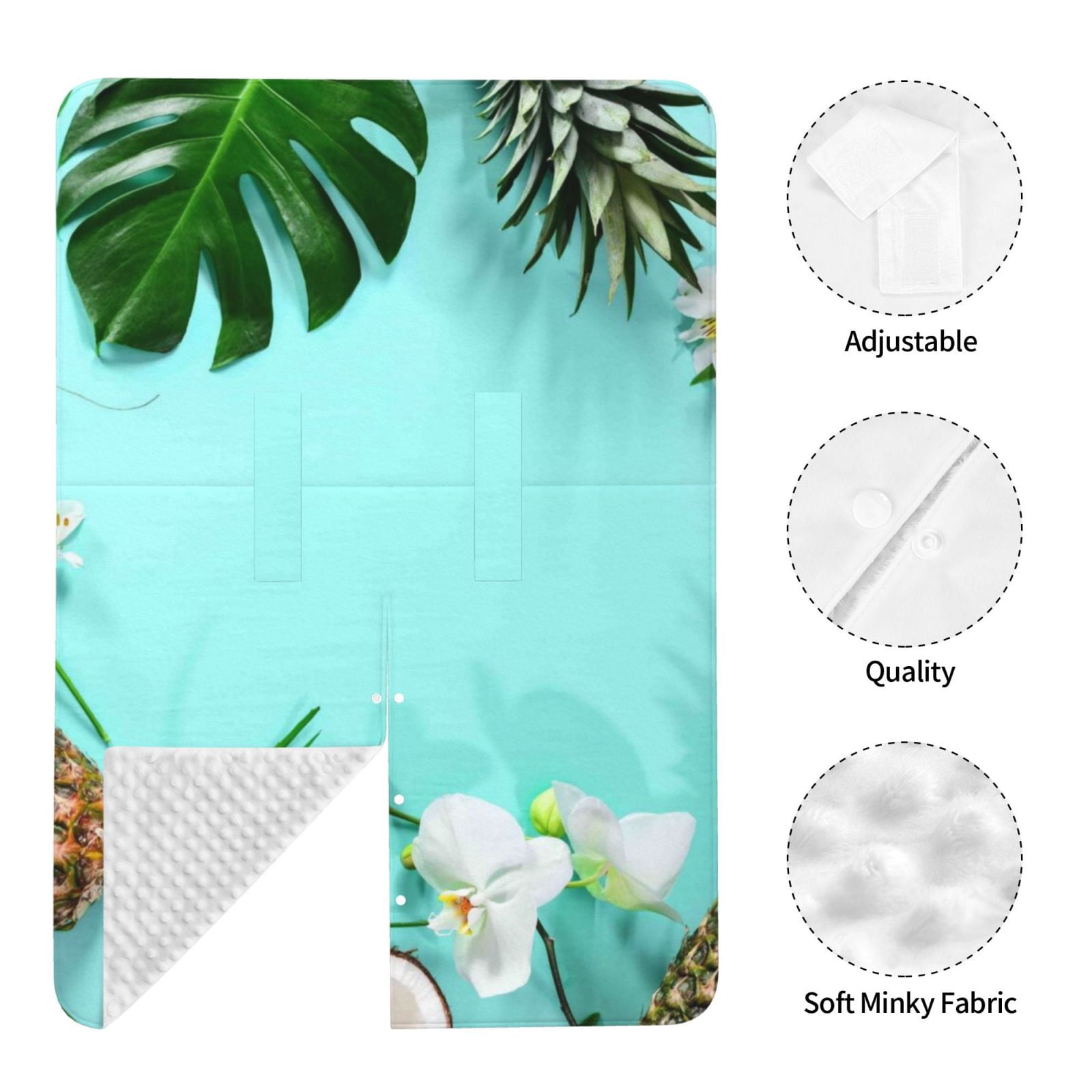Naloa Tropical Pineapple Baby Car Seat Cover, Breathable Baby Carrier Cover, Multiuse Baby Carrier Cover & Nursing Breastfeeding Cover