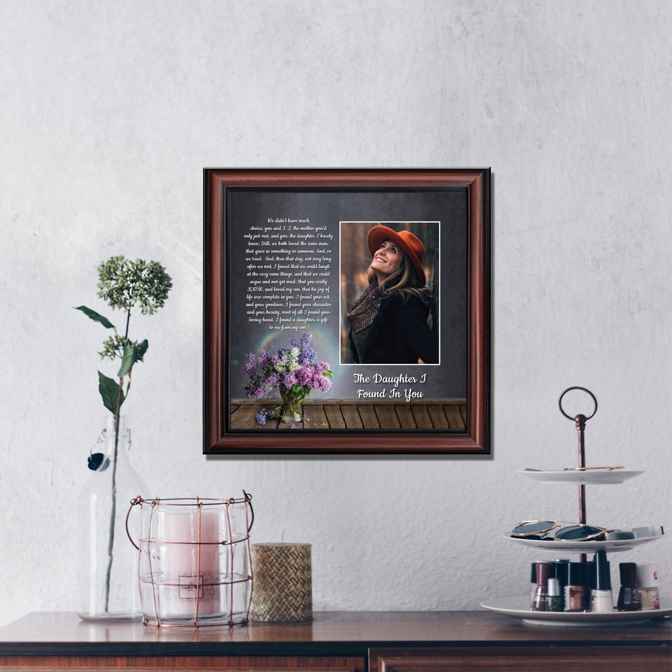 Daughter In Law Gifts from Mother In Law, Gift for Future Daughter In Law, Bonus Daughter Gifts from Mother of the Groom, Daughter In Law Birthday Card, The Daughter I Found In You Home Decor, 6425W