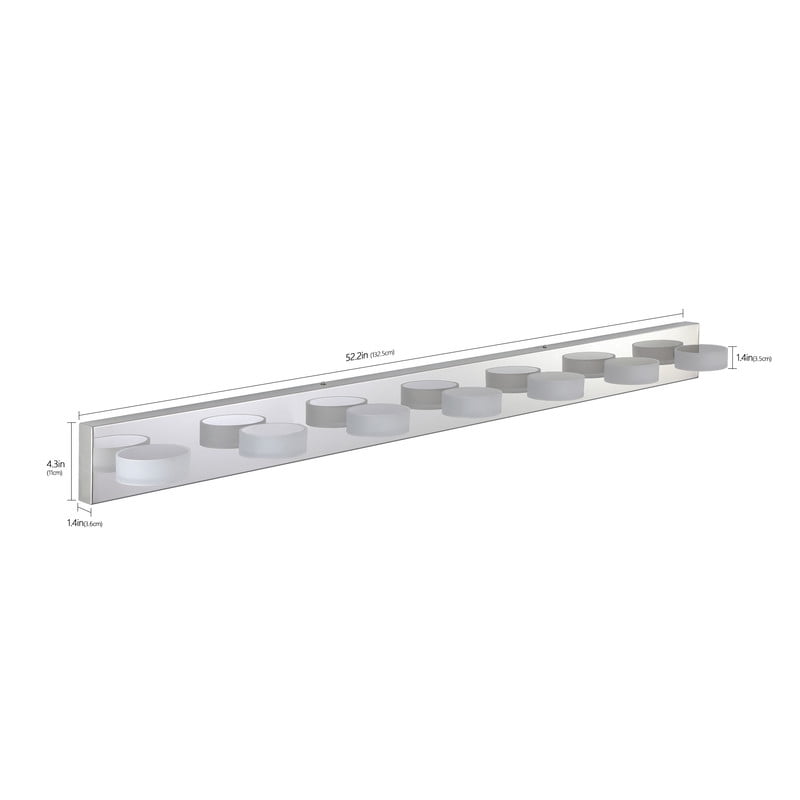 52" Modern 7-Light LED Vanity Light Fixture – Chrome Finish with Acrylic Shades, Dimmable Bathroom Lighting Fixture Over Mirror, Energy-Efficient Wall Sconce for Bathroom or Dressing Area