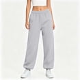 thumbnail image 4 of Yutgune Baggy Sweatpants Women High Waist Drawstring Ribbed Cuff Womens Sweatpants with Pockets, 4 of 9