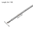 thumbnail image 2 of Uxcell 16Ft Wire Rope 304 Stainless Steel Cable 1/12" 2Pcs Sleeve Clear, 2 of 7