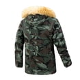 thumbnail image 3 of Ofreoo Men Winter Casual Camouflage Hooded Zipper Pockets Long Sleeve Cardigan CoatJacket, 3 of 5
