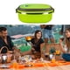 thumbnail image 5 of Yuarrent Recipiente de comida duradero de acero inoxidable para picnic al aire libre adecuado para todas las ocasiones respetuoso con el medio Mostrada rectangular mate capas dobles, 5 of 6