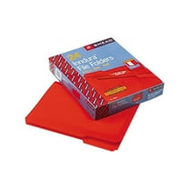 Smead 10501 Waterproof Poly File Folders, 1/3 Cut Top Tab, Letter, Red, 24/Box