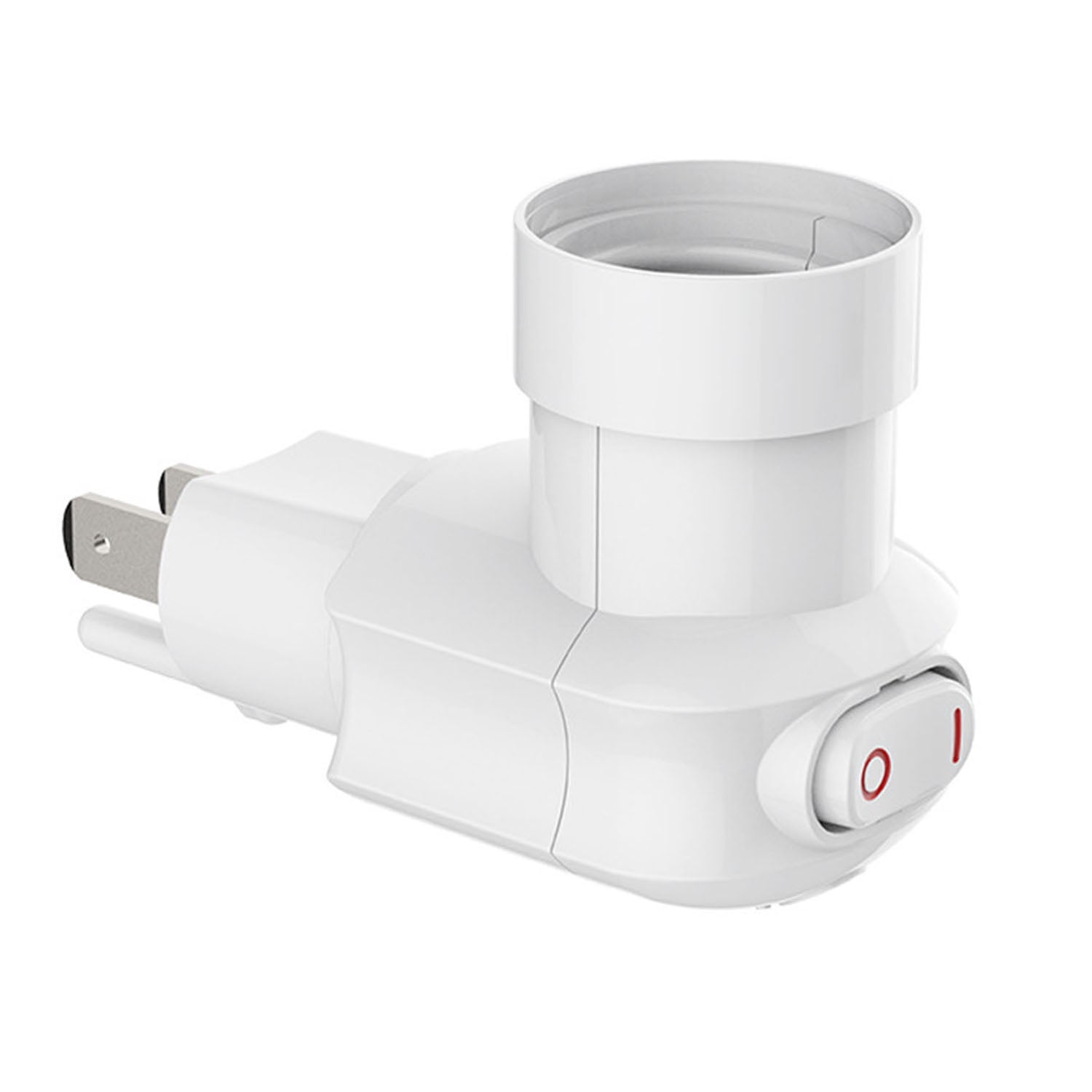 E26/E27 Plug in Light Socket Adapter,360 Degree Rotation Convert Outlet to Light Bulb Socket,Maximum Wattage 25W,1-Pack