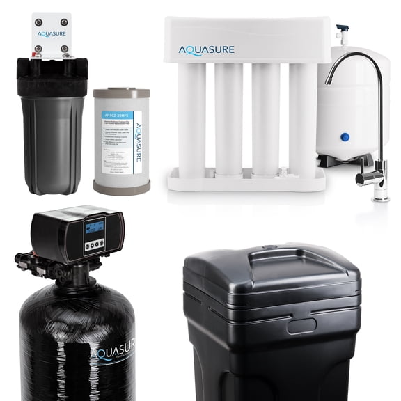 Aquasure Harmony Series 64,000 Grains Whole House Water Softener with Fine Mesh Resin for 4-6 bathrooms (AS-HS64FM)