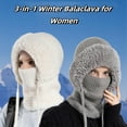thumbnail image 3 of 3 in 1 Beanie Hat for Women, 55-60cm Fleece-Lined Winter Hat, Neck Warmer & Face Cover Combo, 3 of 6
