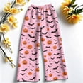 thumbnail image 5 of Trgacdwlo Halloween Fuzzy Pajama Pants Funny Pumpkin Graphic Wide Leg Fleece Pj Pants Women Elastic Waist Winter Cozy Warm Sleep Pants Women, 5 of 6