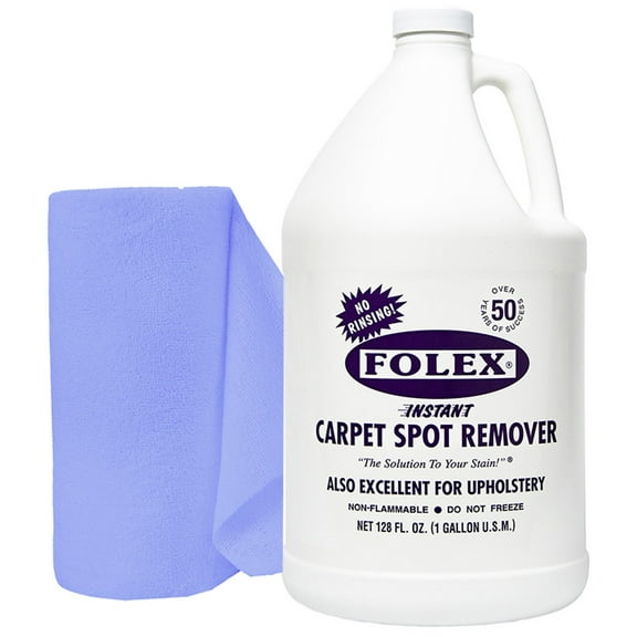 Folex Instant Carpet Spot Remover Carpet Cleaner with Reusable Cleaning Cloth - 128 oz - Removes Pet Accidents, Grease, Red Wine and More