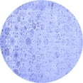 thumbnail image 1 of Ahgly Company Machine Washable Indoor Round Abstract Blue Contemporary Area Rugs, 5' Round, 1 of 4