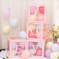 thumbnail image 6 of Cheinxy 4 Pieces Love Transparent Balloons Boxes with Letters,Valentine’s Day Decorations Balloons Boxes for Anniversary Wedding Engagement Wedding, Bridal Shower, Birthday Party (Pink), 6 of 7