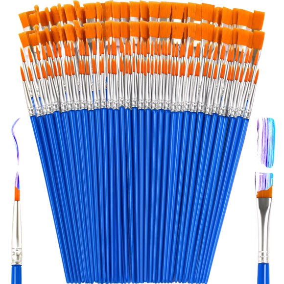 ZRLEI Set de 160 pinceles para pintura, punta plana y redonda, acrílicos, para niños