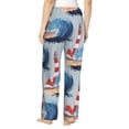 thumbnail image 2 of Bixox Women's Beacon In The Huge Waves Of The Surf Patterned Pajama Pants Loungewear, 2 of 5