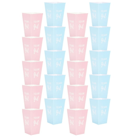 TEHAUX Small Popcorn Cups Paper Blue For Parents 24Pcs 4.52X2.75X1.97in