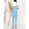 thumbnail image 4 of ShomPort Casual Button Suspender Overalls with Pockets for Women Summer Comfort Cotton Linen Jumpsuits, 4 of 8