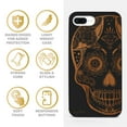 thumbnail image 4 of Case Yard Wooden Case for iPhone-8-Plus Soft TPU Silicone cover Slim Fit Shockproof Wood Protective Phone Cover for Girls Boys Men and Women Supports Wireless Charging Ice Skull Design, 4 of 7