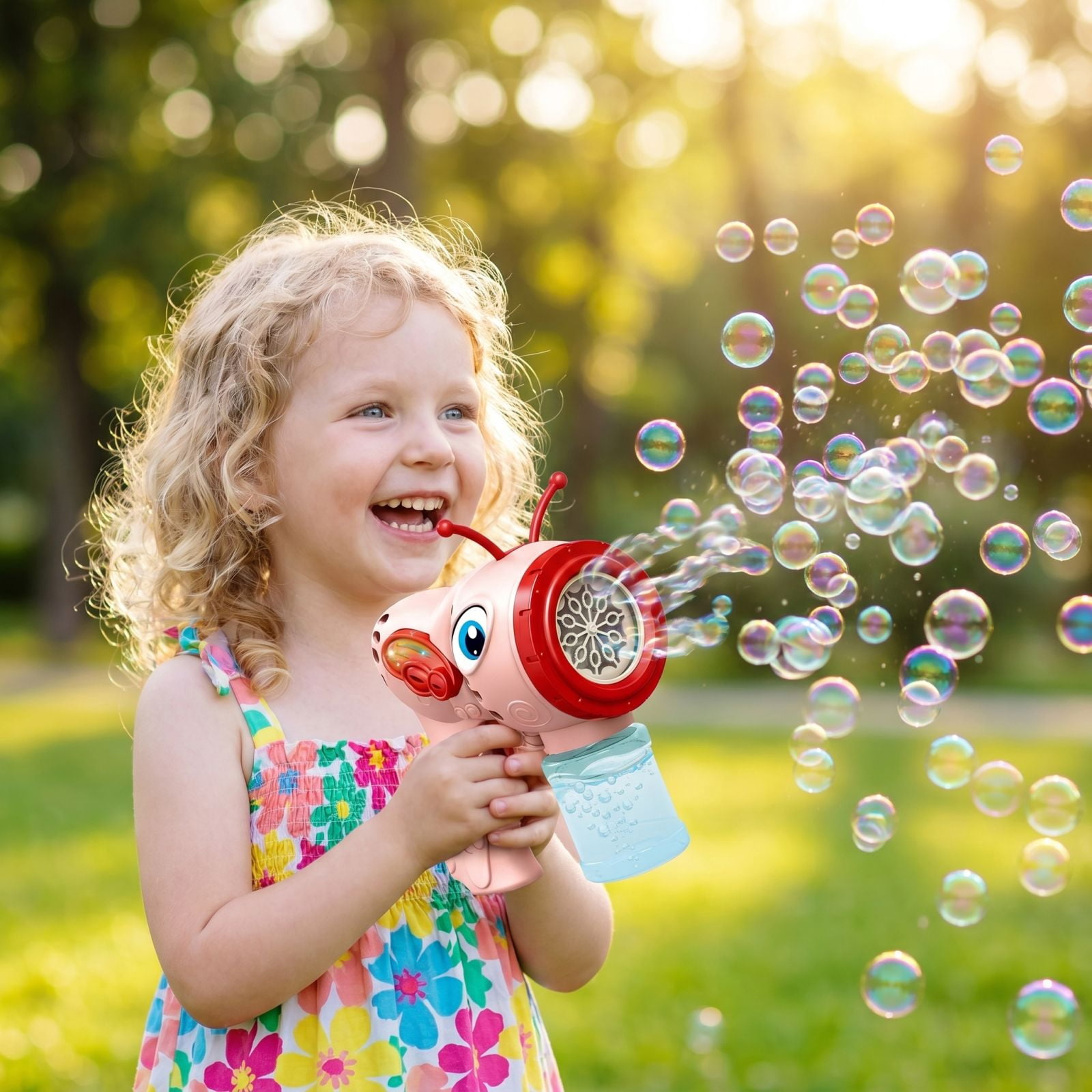 Butterfly Bubble Blowing Machine, One-Button Automatic Bubble Maker with 50ml Bubble Solution, Electric Handheld Bubble Blower for Outdoor Party Garden Activities (Yellow)