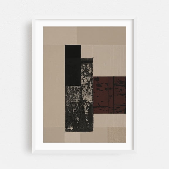 Paper Cut No.5 - Mixed Media White Framed Wall Art Print 12 x 18 inches