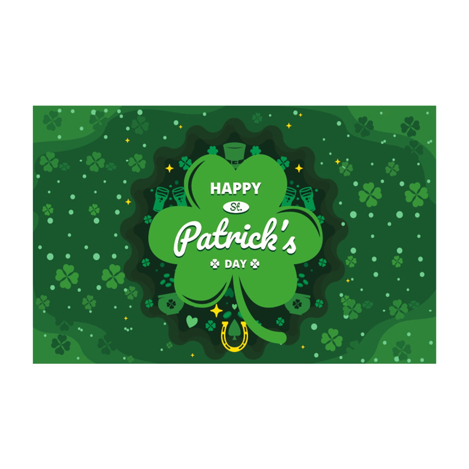 Kokovifyves St Patrick'S Day Flags Double Printed Banner Shamrocks Hat