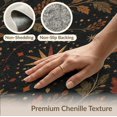 thumbnail image 6 of ODIKA 4'x6' Washable Area Rug Black Celestial Botanical Design Elegant Accent Stylized Foliage and Star Motifs for Dorm Room, Small Living Stain Resistant Low Profile, Easy Care, 6 of 7