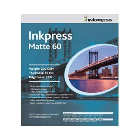 Sided Inkjet - Matte 60 Single Sided Bright White Inkjet Paper, 10 mil., 200gsm., 8.5x11