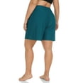 thumbnail image 6 of ATTRACO Women Plus-size Swim Shorts High-waisted Beach Pants Split Swimsuit Bottoms with Pockets Color Swimming Trunks With Pockets, 6 of 7