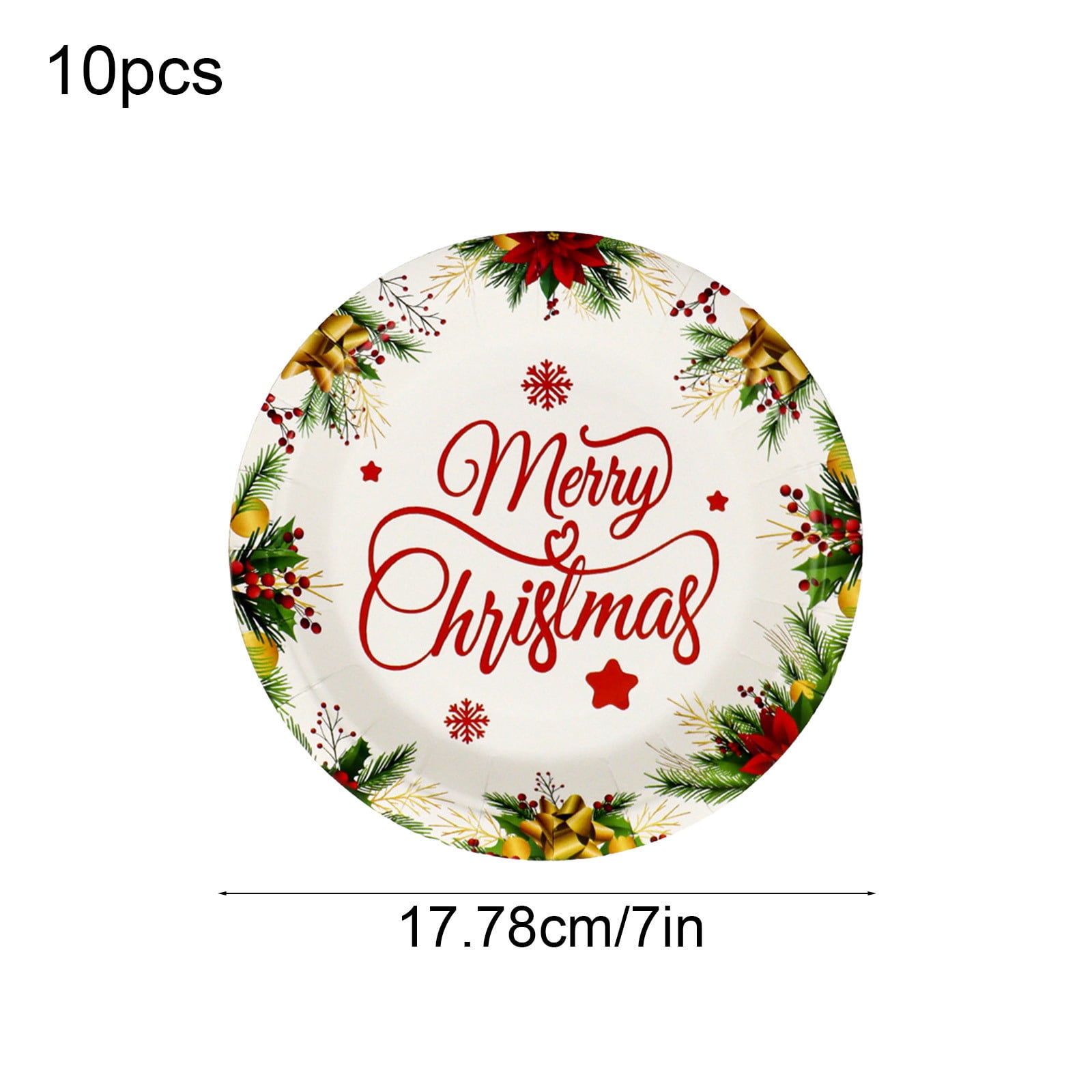 24 Assiettes En Papier De Noël Ovales - Motifs Père Noël Et Maison De Neige, Grand Format 32x27 Cm