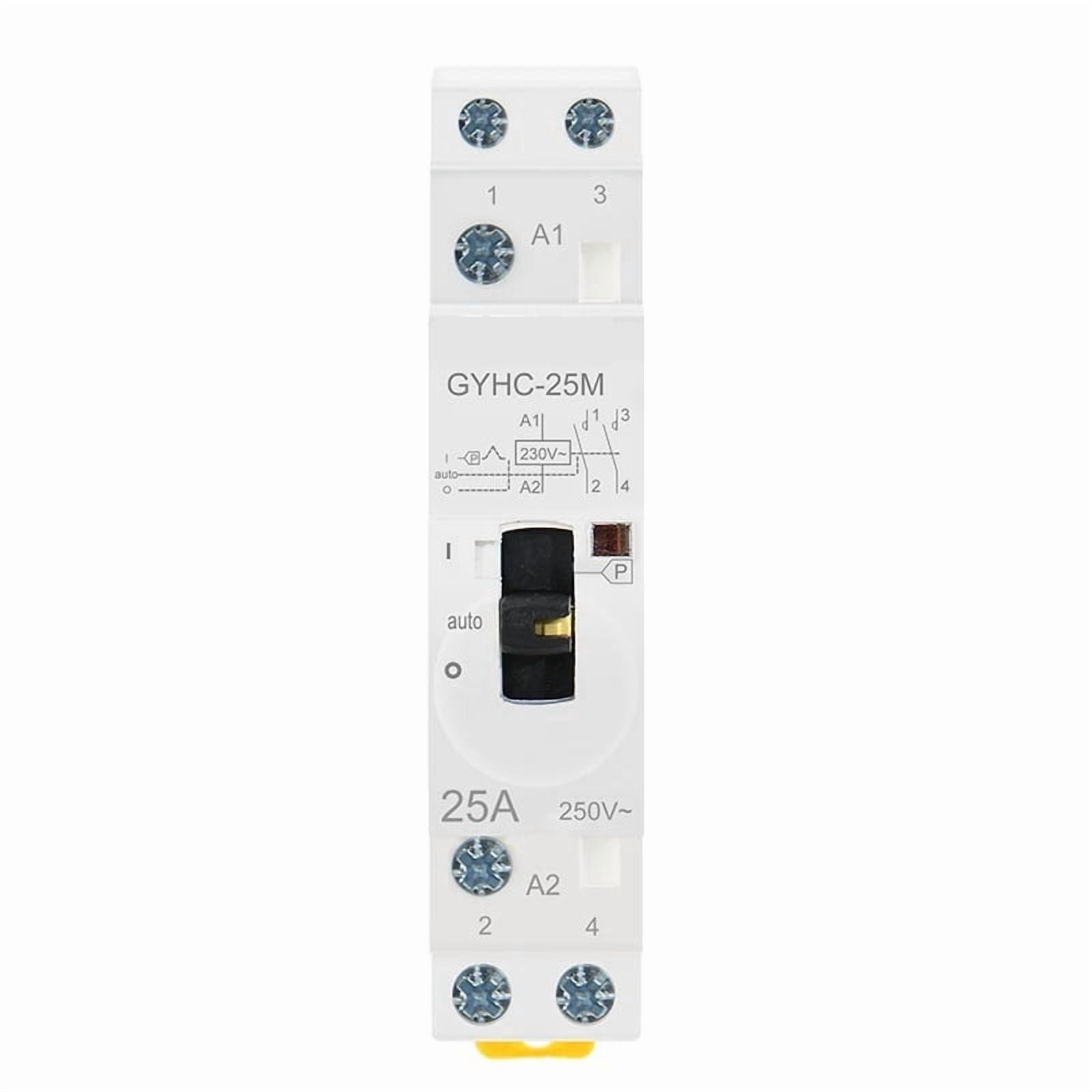 Manual Contactor  2P 16A 20A 25A 2NO or  2NC 220V 50/60Hz Manual Control Home Use AC Contactor Din Rail Type