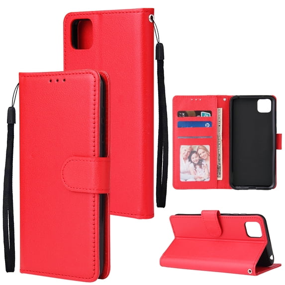 PU Leather Mobile Phone Cover with 3 Cards Slots Phone Frame for HUAWEI Y5P