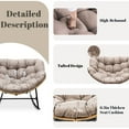 thumbnail image 3 of SDJPOI Outdoor Patio Rocking Chair Cushion, Waterproof & Fade Resistant Tufted Egg Chair Cushion with 6 Straps, Wicker Papasan Chair Cushion for Indoor & Outdoor, 3 of 8