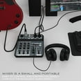 thumbnail image 2 of Mezclador de Audio de 4 Canales con Alimentación Fantasma de 48 V, Mezclador de Sonido de Estudio USB, Consola de DJ con Bluetooth para Karaoke., 2 of 7