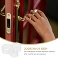 thumbnail image 3 of OULII 4 Pcs Protecteur de Poignée de Porte Rond en Silicone Transparent pour Protection Murale, 3 of 8