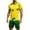 Yellow-B, variant on Brazil National Team Family Matching Outfit V Neck Football Print Short Sleeve T Shirt And Shorts Set Breathable Casual Fan Apparel For Dad And Kids Yellow-D,120