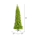 thumbnail image 2 of Vickerman 6.5' Flocked Lime Pencil Fir Artificial Christmas Tree, Lime Dura-lit LED Lights, 2 of 3