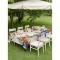 thumbnail image 3 of Outdoor Tablecloth with Umbrella Hole and Zipper, Vintage Orange Blue Fall Rectangle Table Cloth 60x102 Inch Waterproof Tablecloth, Thanksgiving Maple Leaf Botanical Picnic Table Cover for Patio, 3 of 7