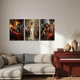 thumbnail image 2 of Hieng Black Jazz Wall Art 3 Pieces Black Woman Playing Canvas Prints African American Pictures Music Themed Paintings for Musical Club Decor Unframed, 2 of 6