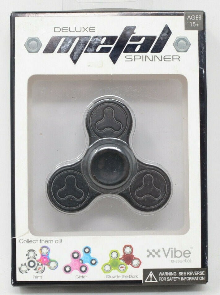 Vibe Fidget Spinner Stress and Anxiety Reliever Toy Black & Blue 4 Pack Lot 
