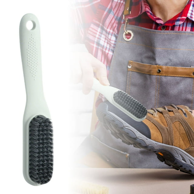 Cepillo de cerdas suaves para lavar zapatos - Diseño ergonómico de mango largo - para limpiar telas delicadas de lona de ante