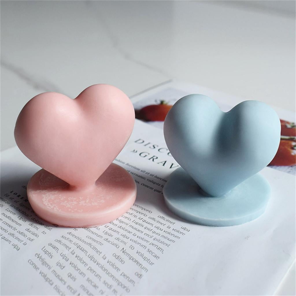 Love-Heart with Base Candle Molds Heart Shape Silicone Moulds Festivals Ornament