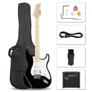 Electric Guitar Kit with 20W AMP Bag Guitar Strap GST Stylish H-S-S Pickup Black