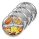 thumbnail image 1 of 4Pack Stainless Steel Plates, 8Inch 3 Section Round Divided Plates Portion Control Plates Partition, 1 of 5