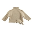 thumbnail image 4 of Toddler Baby Girl Pullover Sweaters Turtleneck Cable Knit Long Sleeve Sweaters with Bow Fall Winter Top, 4 of 9