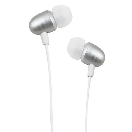 - Heavy Bass 3.5mm Stereo Earbuds/ Headset/ Earphones for Motorola Moto G6, G6 Play,G6 Plus,E5, E5 Play,E5 Plus (Silver/ White) - w/ Mic + MND Stylus