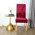 thumbnail image 4 of Skksst Velvet Dining Chair Slipcover Home Banquet Party Seat Protector Extra Large Removable Cover, Red, 4 of 7