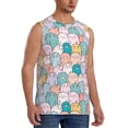 thumbnail image 2 of Uemuo Colorful Cute Pig Pattern Men's Sleeveless T-Shirt,Muscle Athletic Tank Top, Moisture-wicking Quick-dry Breathable Classic Tee Top for Gym Run Outdoor Sports-Small, 2 of 8