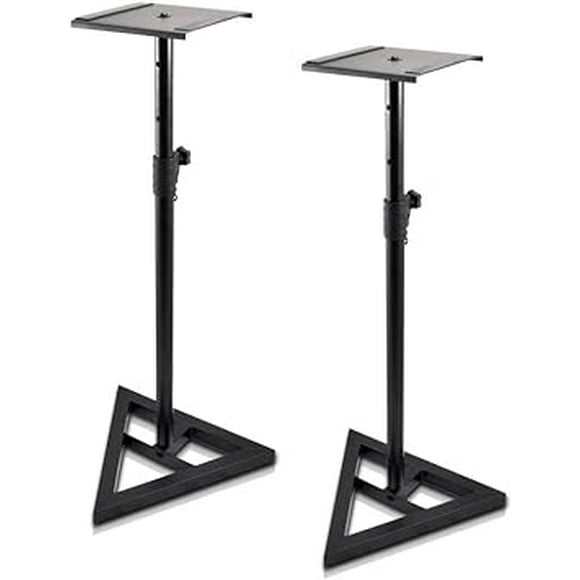 Pyle PSTND35 Heavy Duty Telescoping Speaker Stands with Height Adjustment, Set of 2, Black