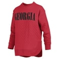 thumbnail image 2 of Women's Pressbox Red Georgia Bulldogs Quilted Long Sleeve Pullover Sweatshirt, 2 of 3