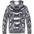 thumbnail image 5 of Christmas! Ohufall Men's Coat, Shiny Hooded Reflective Down Jacket Cotton Jacket Winter, 5 of 5