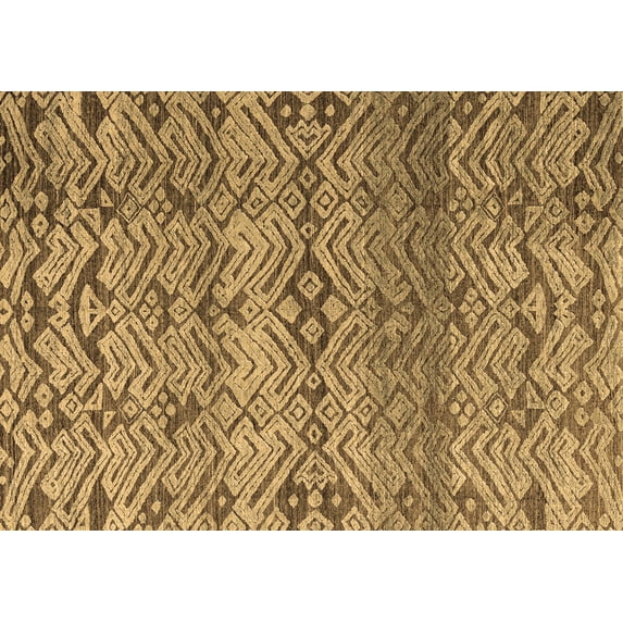 Ahgly Company Indoor Rectangle Abstract Brown Modern Area Rugs, 2' x 4'