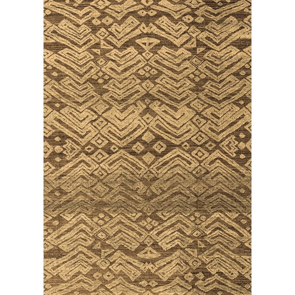 Ahgly Company Indoor Rectangle Abstract Brown Modern Area Rugs, 2' x 5'